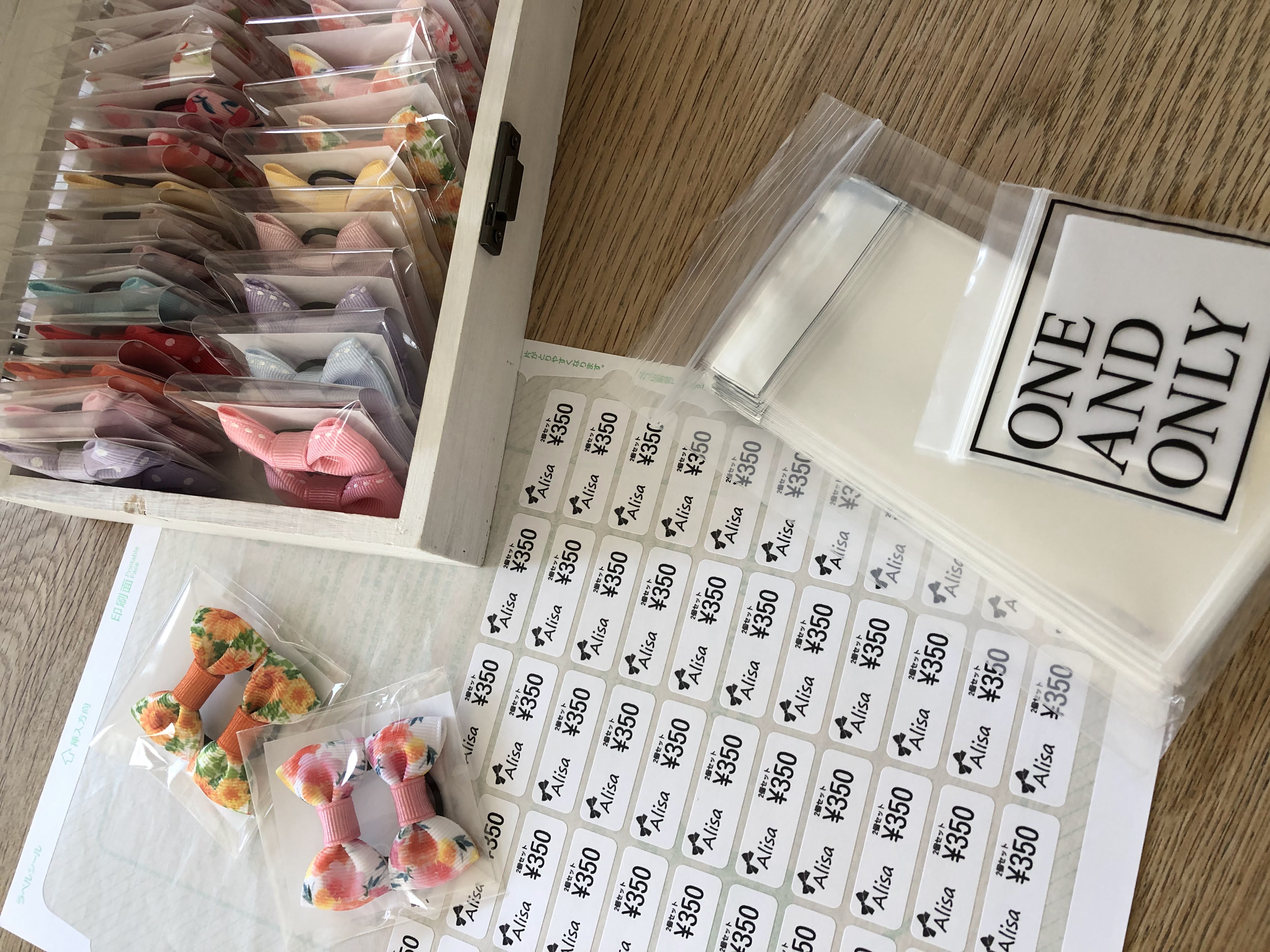 小ネタ ハンドメイド商品につける値札シール！100均セリアで実践編Alisa☆福岡おうちリボン教室☆たんぽぽりぼん本部