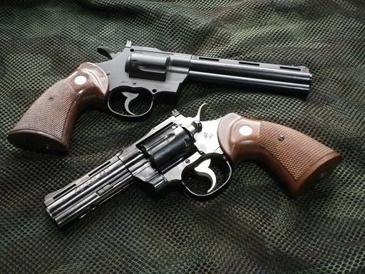 ミリタリーショップ レプマートタナカ 発火式モデルガン コルト パイソン Rモデル 357マグナム 6インチ ニッケルフィニッシュ