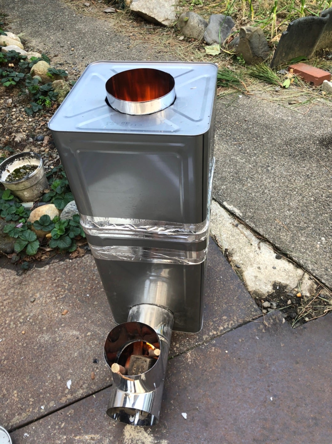 ロケットストーブを室内暖房に導入できるか試作してみたhimiel stove
