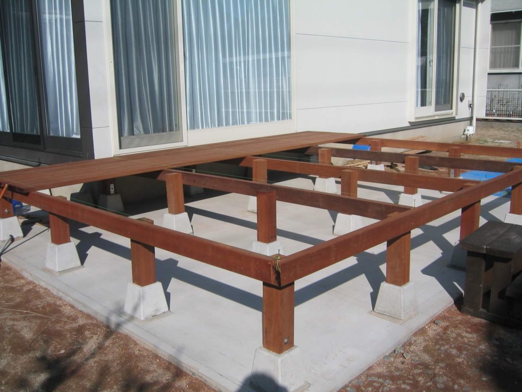 ウッドデッキ基礎の作り方ウッドデッキのDIYリーベ