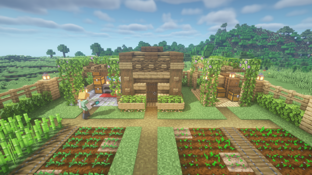 マインクラフト 簡単に出来る！木材と石だけで作る仮拠点の作り方 モダンハウス マイクラ建築講座- YouTube