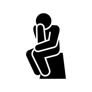 考える無料のAi・PNG白黒シルエットイラスト