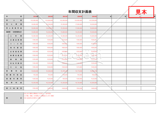 収支計画書のテンプレート無料ビジネステンプレートのダウンロードなら ボクシルSaaS