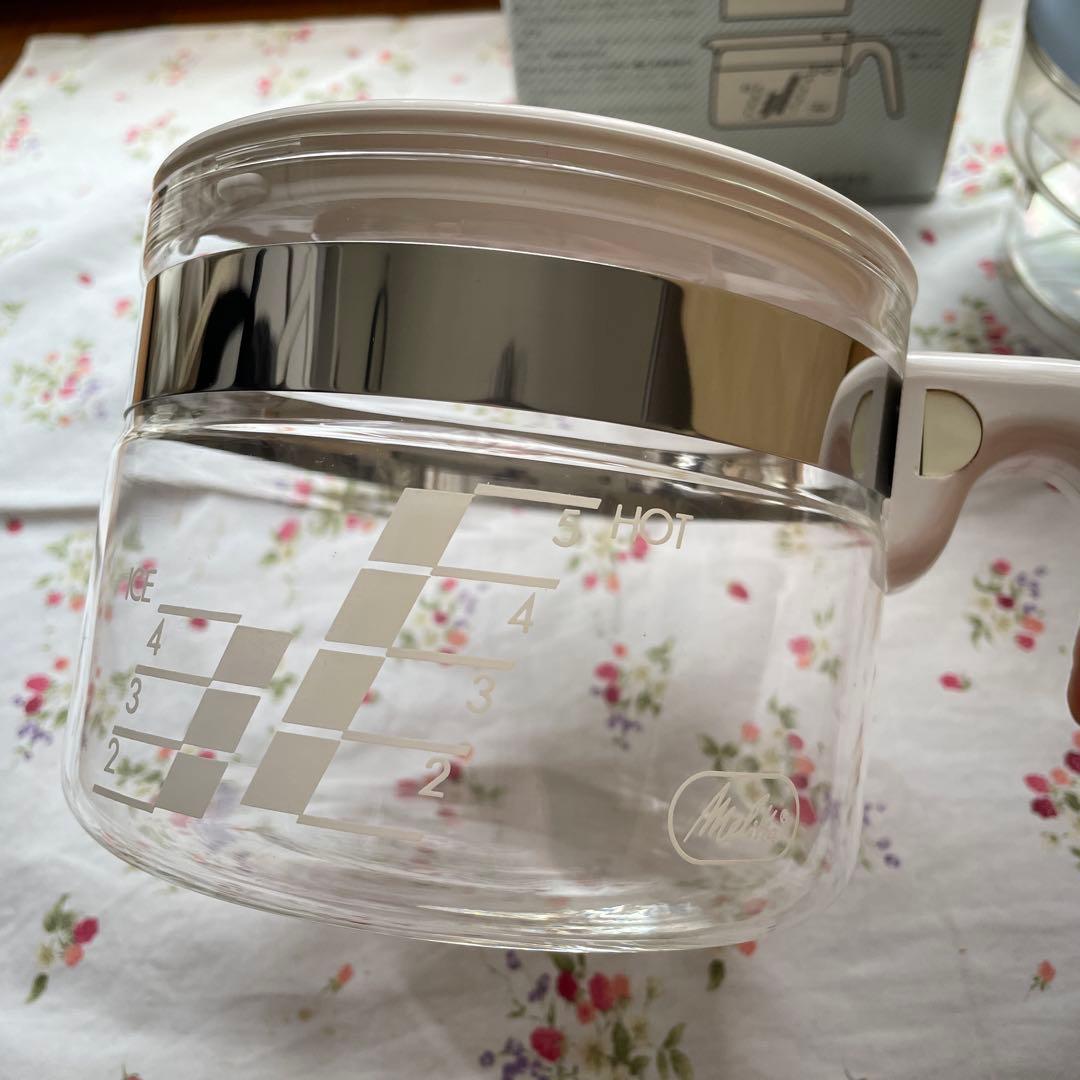 未使用ヴィンテージメリタMELITTAコーヒーメーカー5杯用ドイツレトロデッドストック耐熱硝子ピンクドリップコーヒ