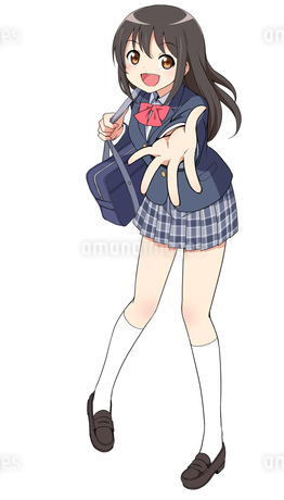 手を口に当てて声を出す 若い日本人女性 イラスト上半身186097229- イメージマート