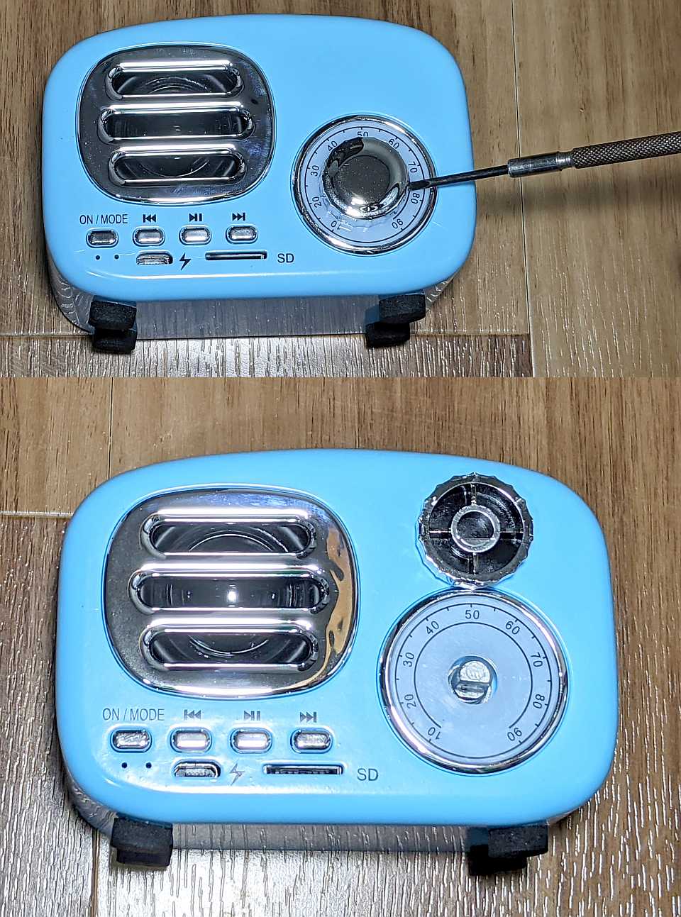 SR9910型 - ダイソー500円Bluetoothスピーカー ポータブルタイプ の調査と分解 - HMcircuit