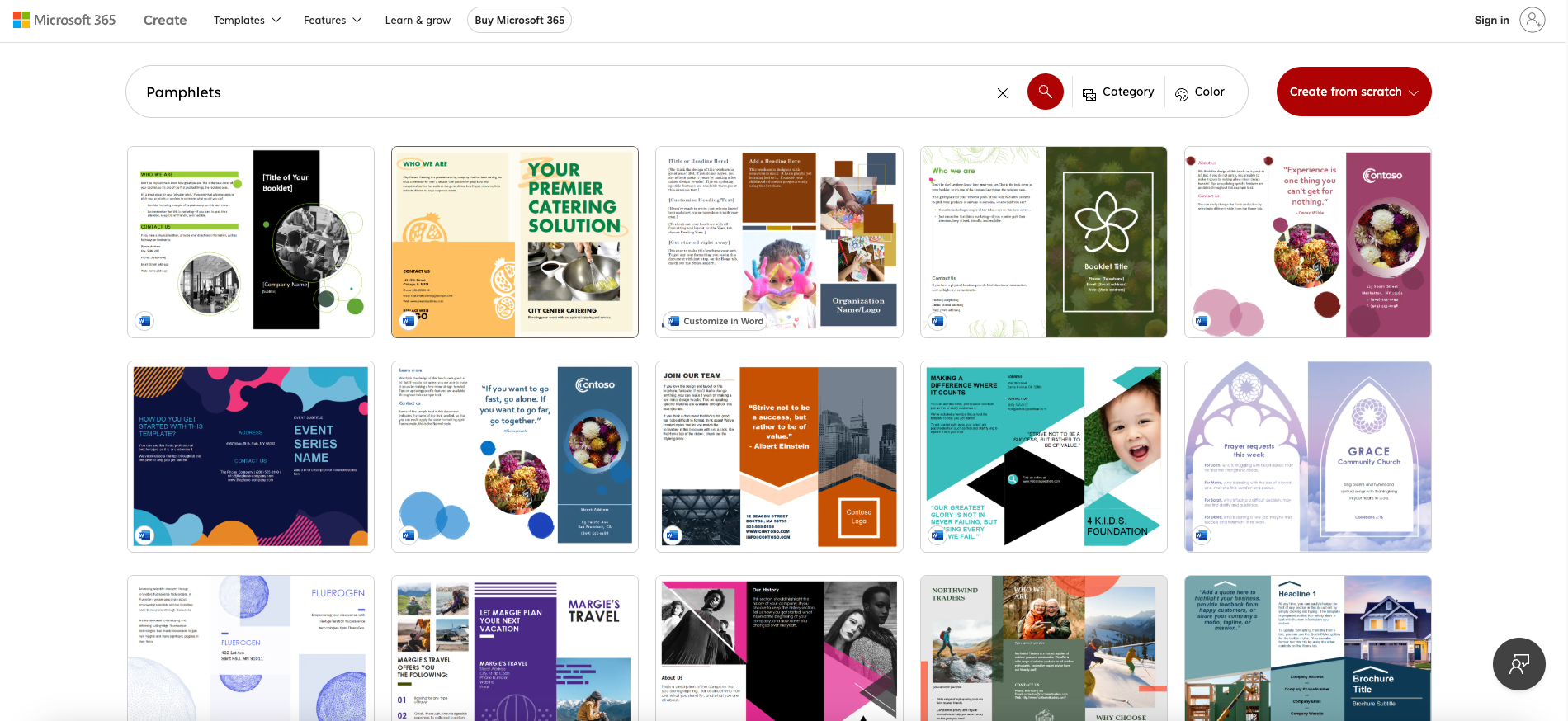 税理士向けパンフレットデザインテンプレート パワポで編集できるA4 4ページパンフレットテンプレ