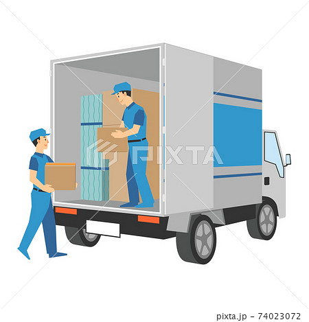 荷物を運ぶ宅配業者のイラストアイコンPremiumベクトル素材