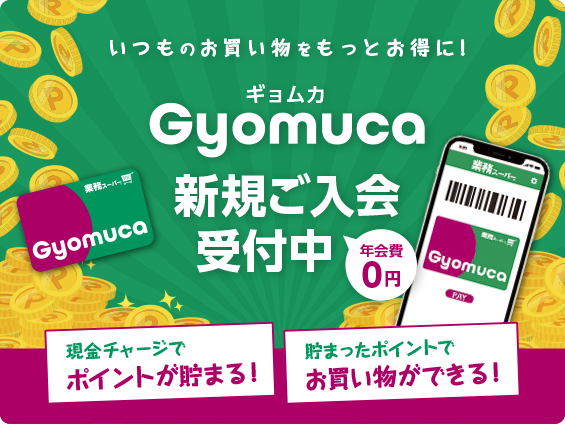 業務スーパーで使うならGyomuca ギョムカ とクレジットカードのどっちがお得