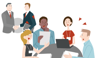 ビジネスピープルのイラストセット：イラスト無料