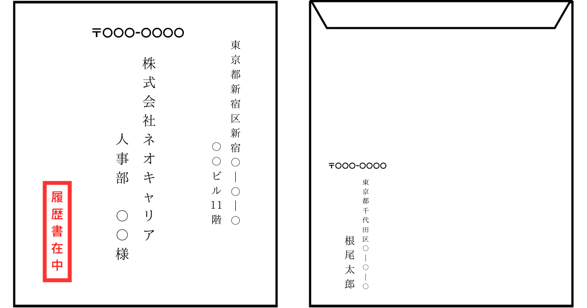 履歴書の封筒の書き方・入れ方二つ折り・三つ折りのコツと書類の並べ方