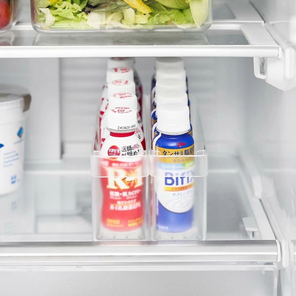 Amazon冷蔵庫 収納 ペットボトル ストック 収納 缶収納ラック缶ビール ホルダー 冷蔵庫 収納 4本収納 ケース ドリンク収納 取っ手付き冷蔵庫上ラック缶 収納 PP素材 透明素材transparent,2PC キッチンストッカー オンライン通販
