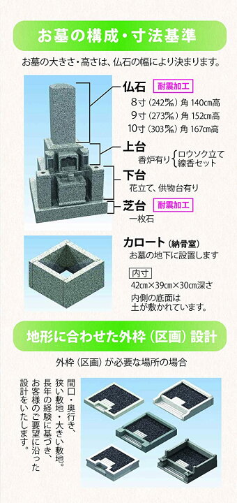 和型墓石の施工事例舞鶴市、京都北部のお墓は、10,000基の実績、鉄尾石材店