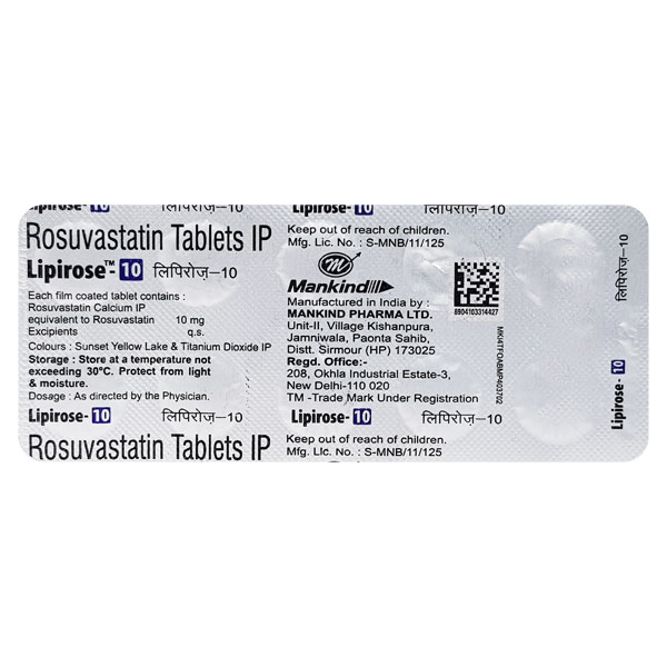 Lipirose 10mg Tablet 10'S :