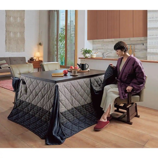 こたつ セット コンパクト テーブル ハイタイプ 布団セット 椅子 ダイニングテーブル パーソナル 一人用 リモートワーク テレワーク 在宅ワーク3点セット こたつ+布団+チェア 03984ブラウン メーカー直送 パーソナルこたつ3点セット こたつ+布団+チェア