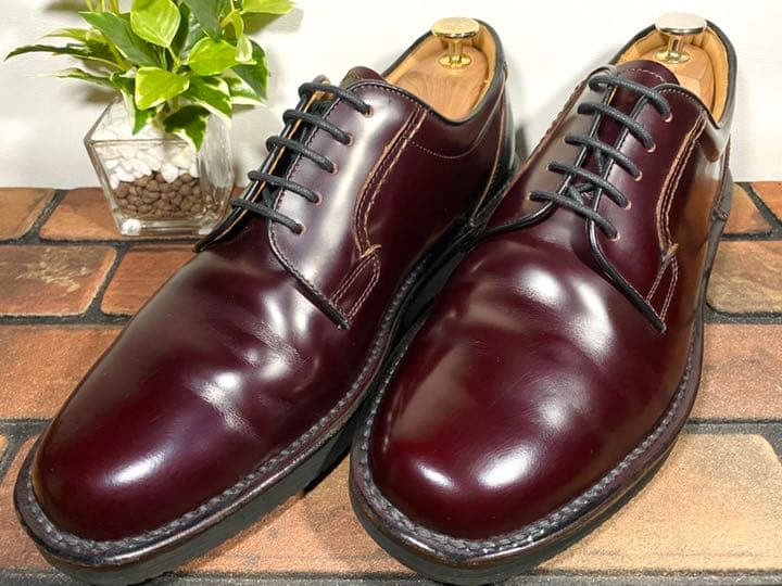 madras ホールカット バーガンディ ビジネスシューズ イタリア製