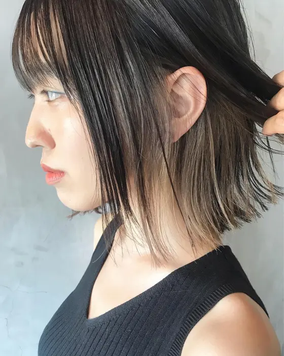 Goofy銀座 逆インナーカラー オレンジ バーミリオン 推しカラー：L196937535グーフィートーキョー 銀座 GoofyTokyo のヘアスタイルホットペッパービューティ