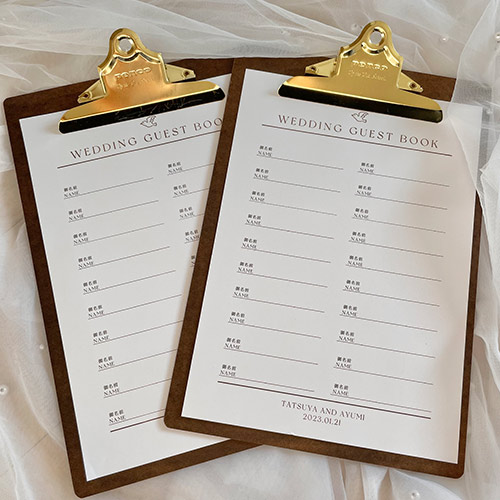 芳名帳 Excel 無料テンプレート「00004」はおしゃれな横書きで結婚式や展覧会を華やかにする素材