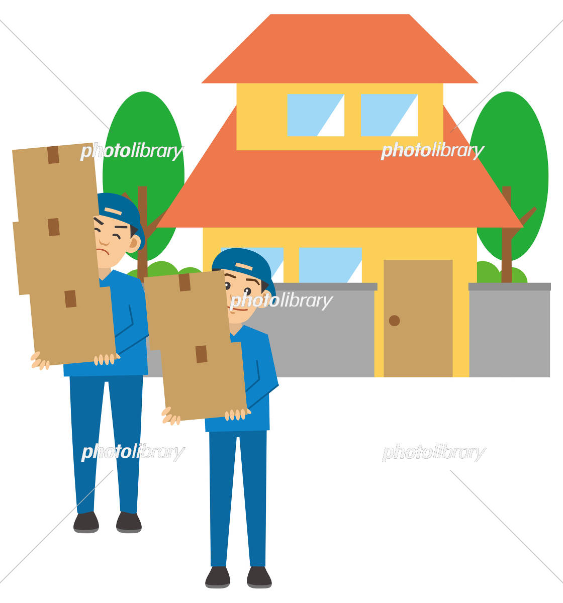 荷物を運ぶ引越しスタッフの女性作業員イラスト - No: 25941152無料イラスト・フリー素材なら「イラストAC」