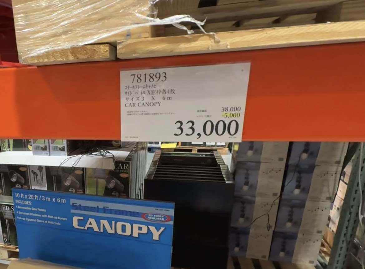 簡易ガレージ スチールフレームキャノピー 3m×6mFJ1364