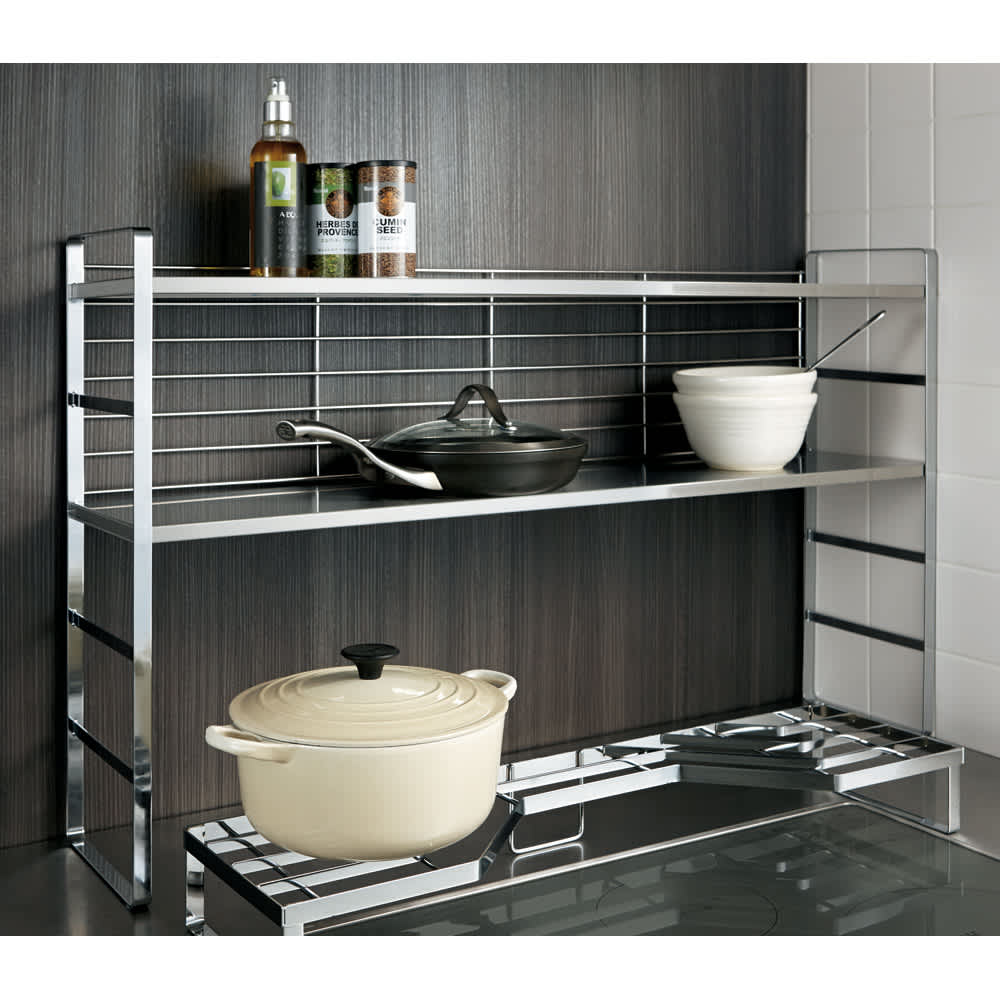 キープロダクションステンレス伸縮式コンロ奥ラック Lowタイプ 燕三条製 011S085新潟県三条市ふるさと納税サイト「さとふる」