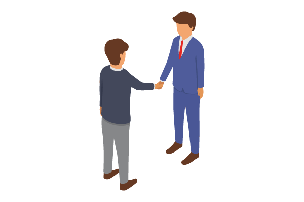 商談成立の握手をするビジネスパーソンの男性のイラスト素材114577280- PIXTA