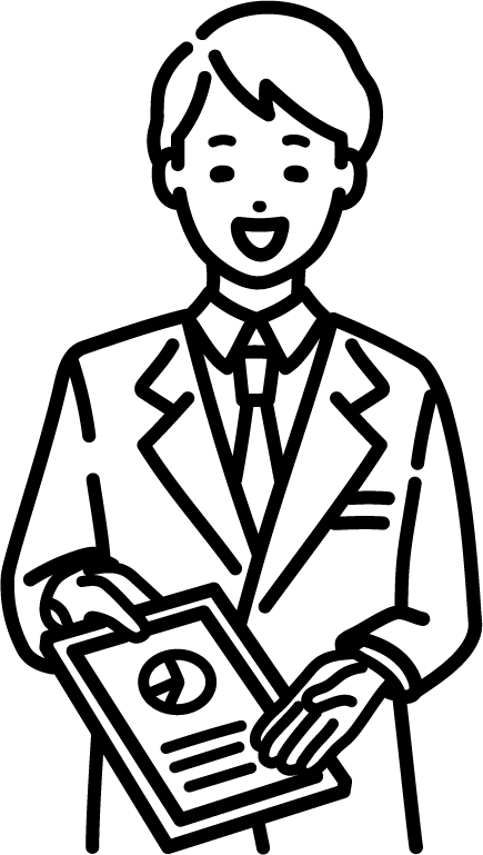 フリー素材 作業着を着た営業マンのイラスト メガネillust job box