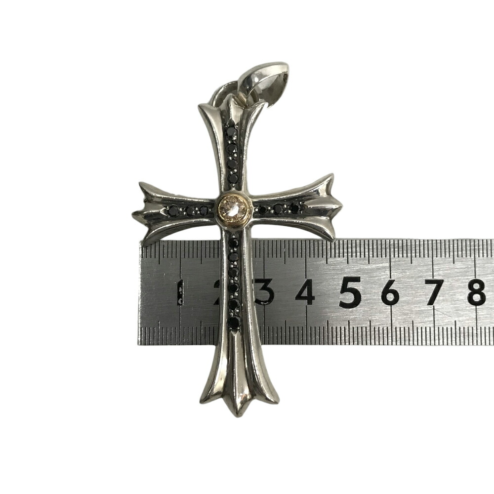 CHROME HEARTS クロムハーツ フレームドﾌCHプラスクロスネックレス シルバー SV925くすみあり 5.0g2141000299624 430の購入なら「質」の大黒屋 公式