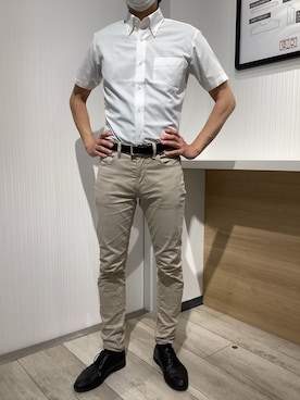 Takahashi - . 先日色違いで購入の「JUNKOSHIMADAツータックチノ」 シルエットとこの色味が最高ですね♪ .アースカラーで合わせたコーデ180cm 186cm コーデ チノパン 新小岩 ビジネスコーデ セットアップ AOKI スーツスタイル スーツ スーツコーデ オーダースーツ