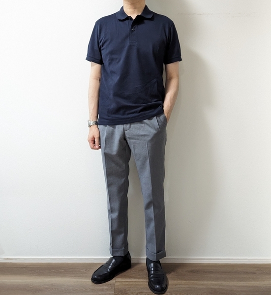 エアリズムカノコポロシャツ ボタンダウン、スマートアンクルパンツ」の着用コーディネート ユニクロ公式