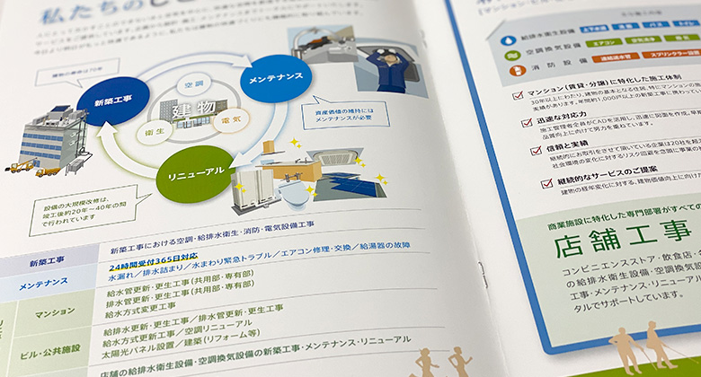 建設会社様 会社紹介用パンフレット神奈川県厚木市のデザイン事務所 厚木デザインワークス