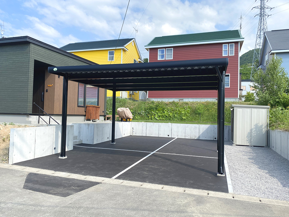 外構：駐車場土間コンクリートのスリットデザイン集