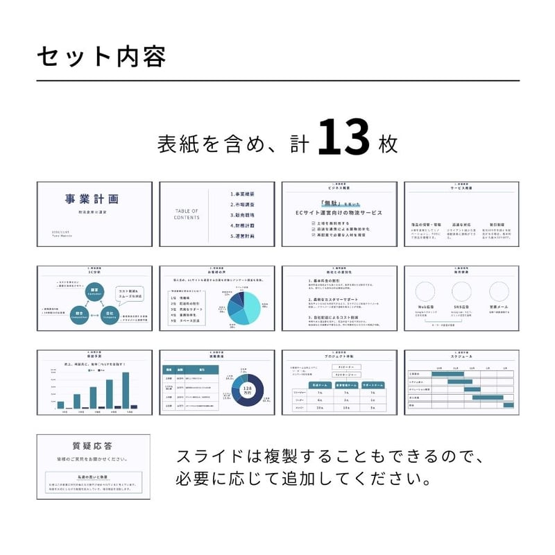 事業計画書06のダウンロードのテンプレート：Powerpoint パワーポイントテンプレート・フリーBiz