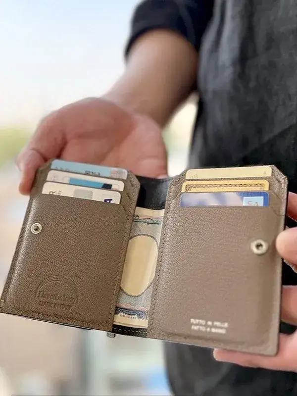 L'arcobaleno ラルコバレーノ スマートウォレット SMART MINI WALLET ミニ財布 マルチケース 本革 LA354GTWHITE GRAYL'arcobaleno菅原靴店