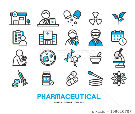 薬化学研究室行アイコン 医療研究所の標識です カラフルな概要の概念 青とオレンジ色の細い線色化学ラボ アイコン ベクトル ストックベクター©Blankstock 228495384