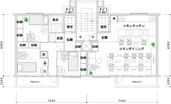 物件 6人のシェアハウス - 幻想不動産