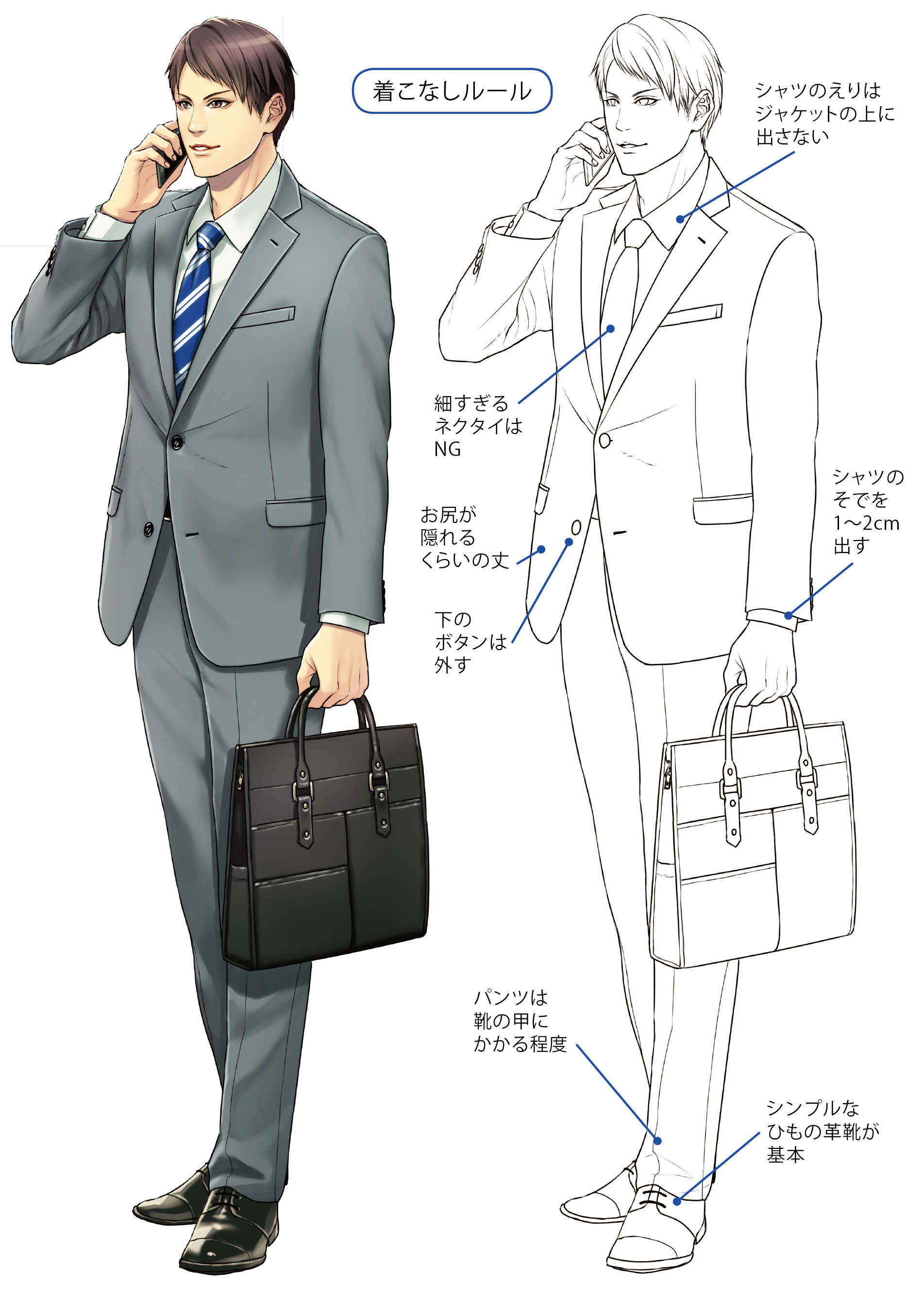 正統派スーツの描き方