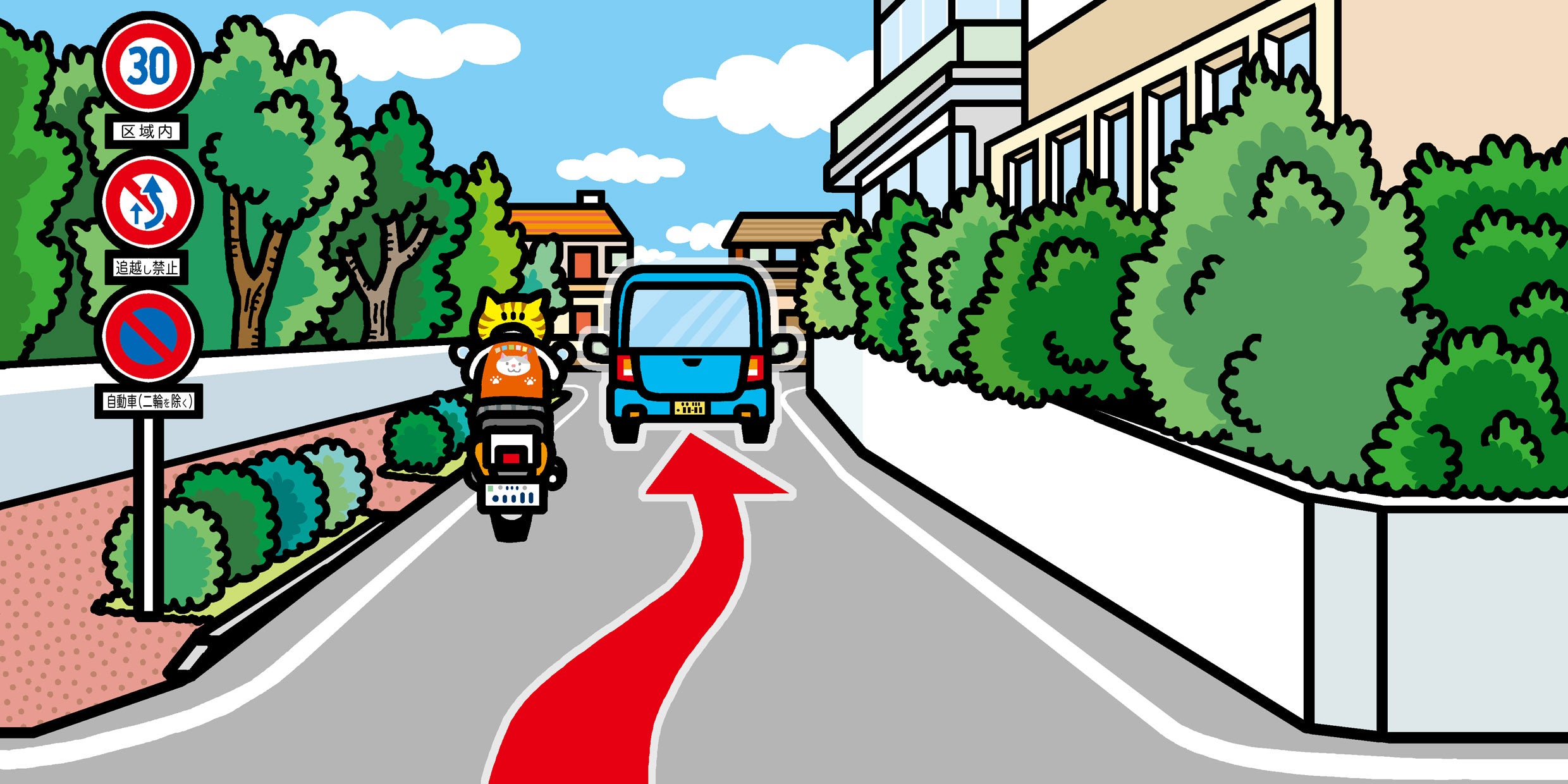 自転車や原付を追越したいとき、黄色の線は踏んでもいい？警察に聞いてみた4ページ目4ページ中MOBYモビー