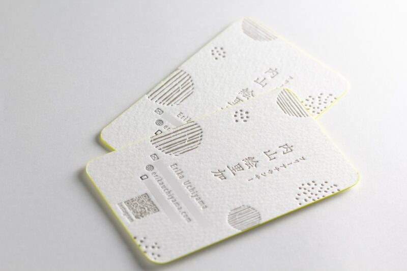 フリーアナウンサー 内山絵里加さま名刺・WEB デザイン活版印刷CAPPAN STUDIO 活版スタジオ