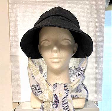 帽子に付ける日よけ布ボタンで取り外しできる作り方ガーデニング用買った帽子にも付けられますKIMONODIY着物リメイク