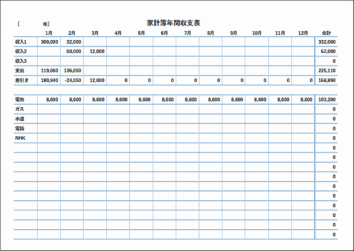 無料ダウンロード！家計簿「Excel・エクセル」グラフ付き！テンプレート可愛いだらけ