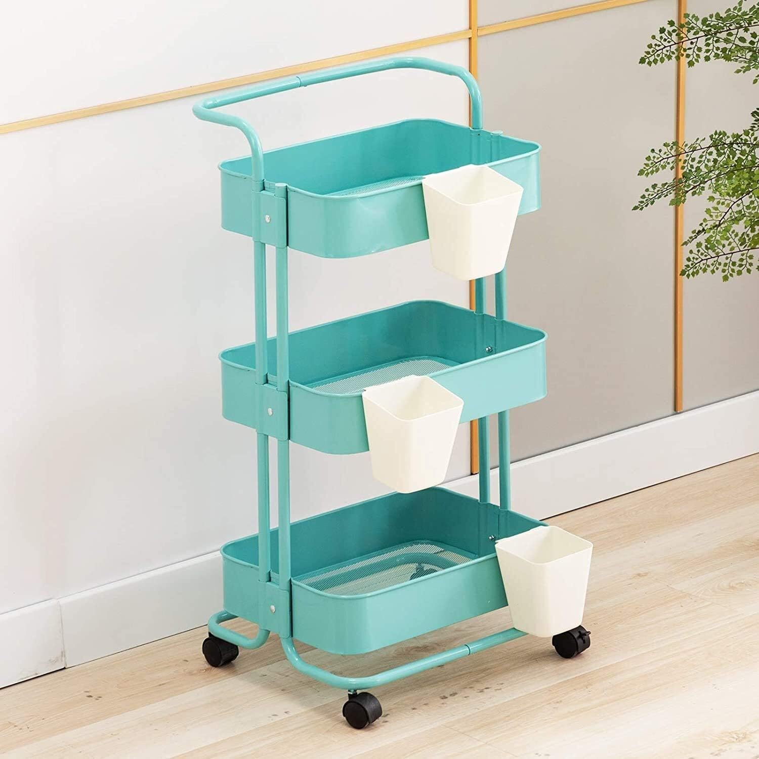 ストックカート420PC KAWAJYUN□天秤構造6輪台車 W1272×D420×H218mm 耐