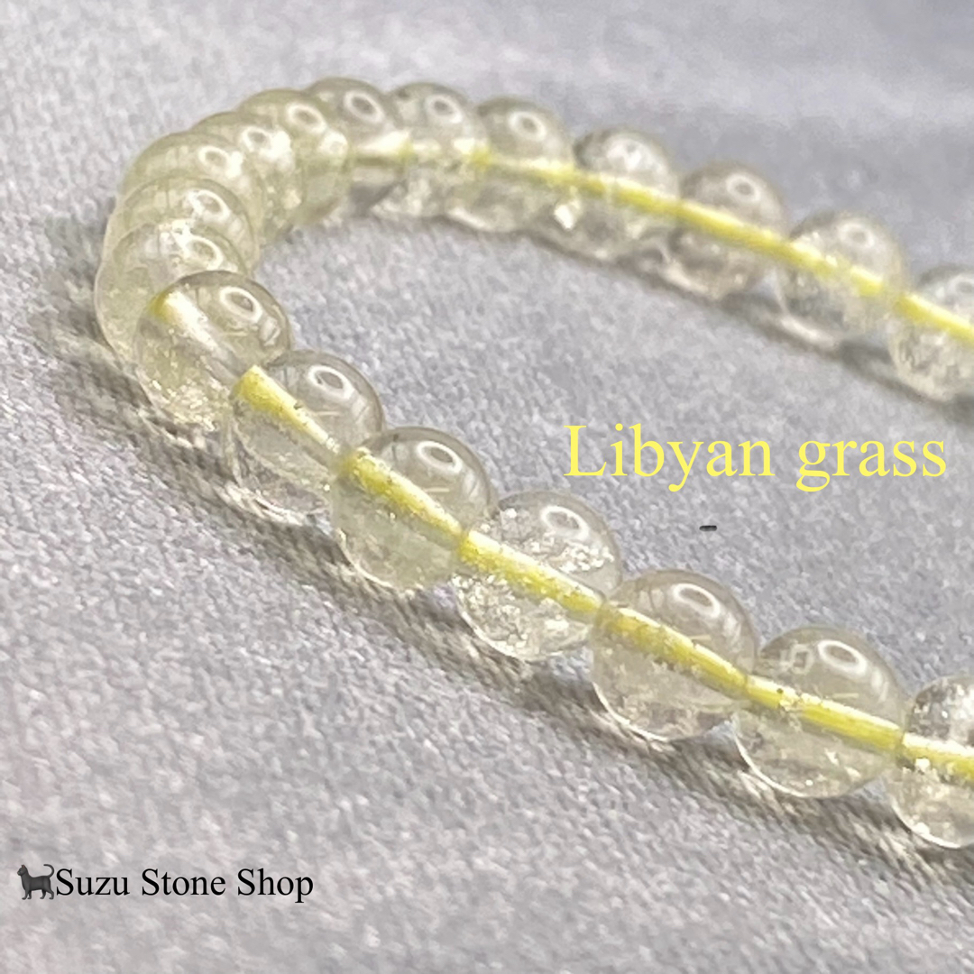 鑑別書付 リビアングラス 10mm ブレスレット 高品質 リビアン フリーカット ブレスレット 天然石 希少石 リビアン