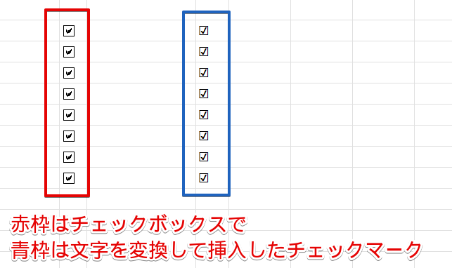 エクセルのチェックマーク レ点 の入力方法図形で挿入など