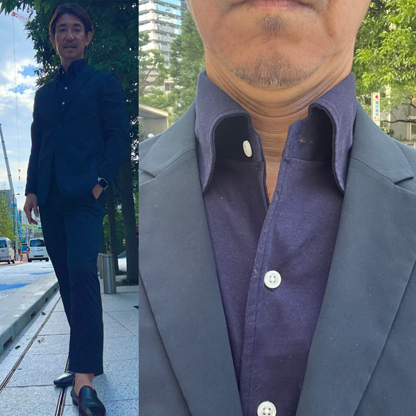 ビジネスシャツを使った「ネイビーコーデ」の人気ファッションコーディネート 季節：6月〜8月- WEAR