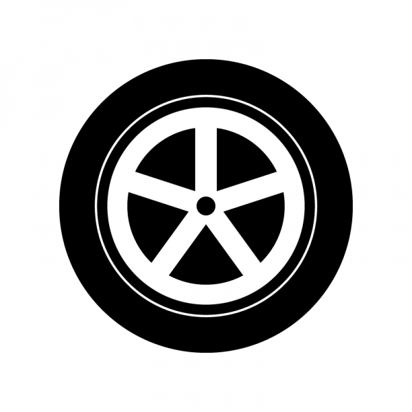 ブラックシルエットシングルタイヤ車アイコン画像ベクトルイラストデザインのイラスト素材・ベクター Image 86369742