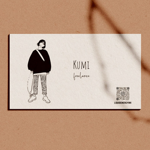 デザイン名刺 フリーランス名刺 ピンク QRコード 185TY - small paperminne byGMOペパボ国内最大級のハンドメイド・手作り通販サイト