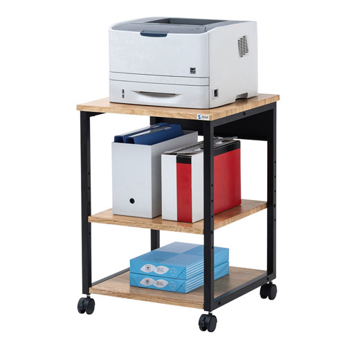 Amazon.co.jp: プリンター台パソコンラック キャスター付きデスクサイドラック棚板高さ調節可能 移動便利プリンターカート丸角設計組み立て簡単プリンターワゴンオフィス ホーム収納用51*30*72cm, トラ柄+黒棚けです: 文房具・オフィス用品