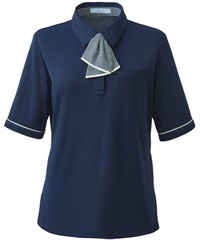 ポロシャツ オフィスポロ ニット きれい シンプル 吸汗 速乾 事務服 FB71402半袖 ユニフォーム 制服 オフィス 受付 会社 レディース女性 nuovo ヌーヴォ