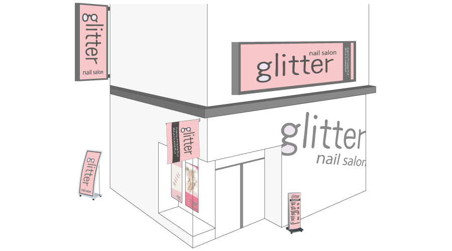 エステ・サロンのおしゃれな看板デザイン - 看板デザイン・制作・施工のメイク広告